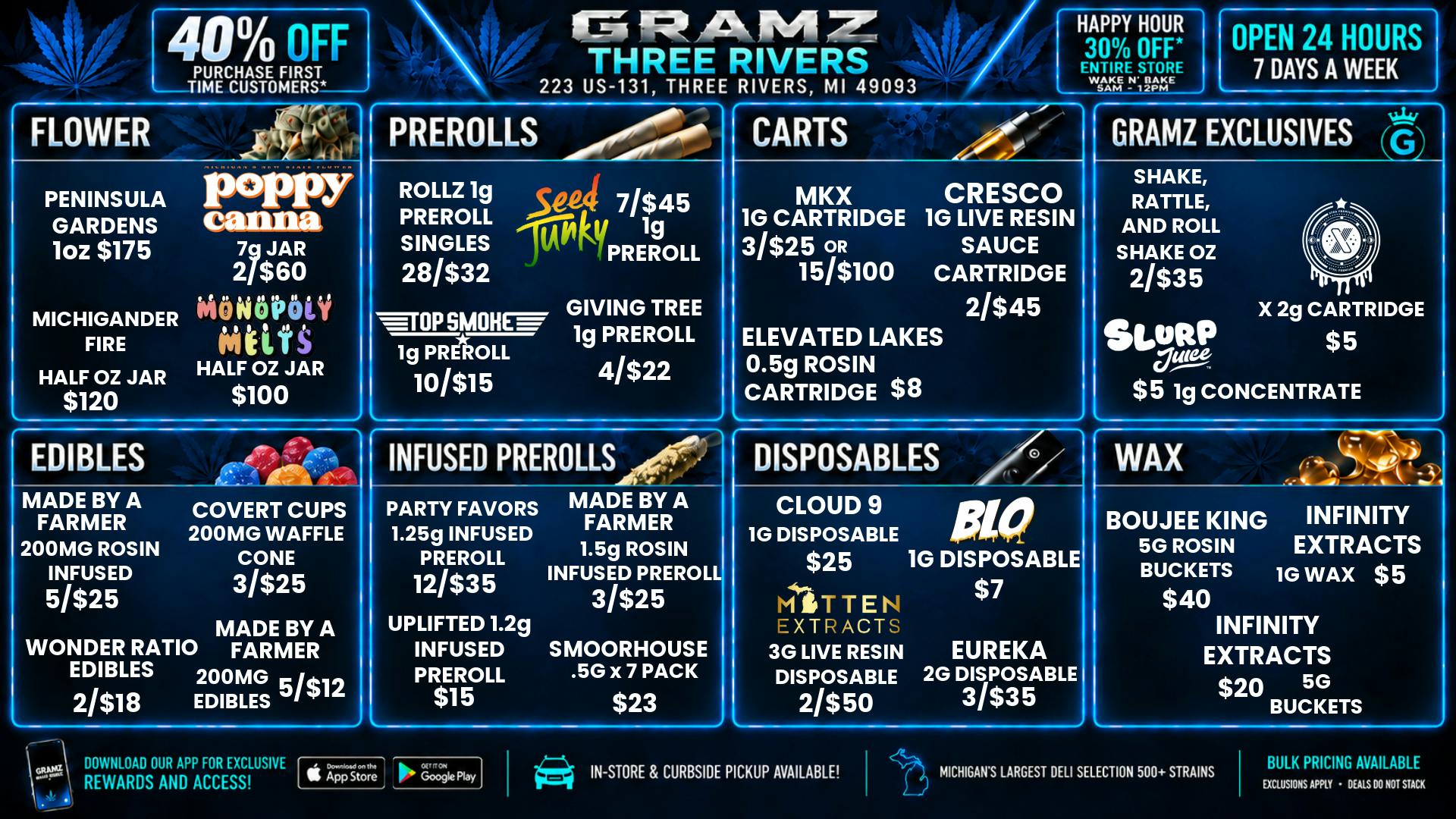 Gramz Cannabis - Three Rivers 🔥 Three Rivers deals: Shake OZ 2/$35 & more!