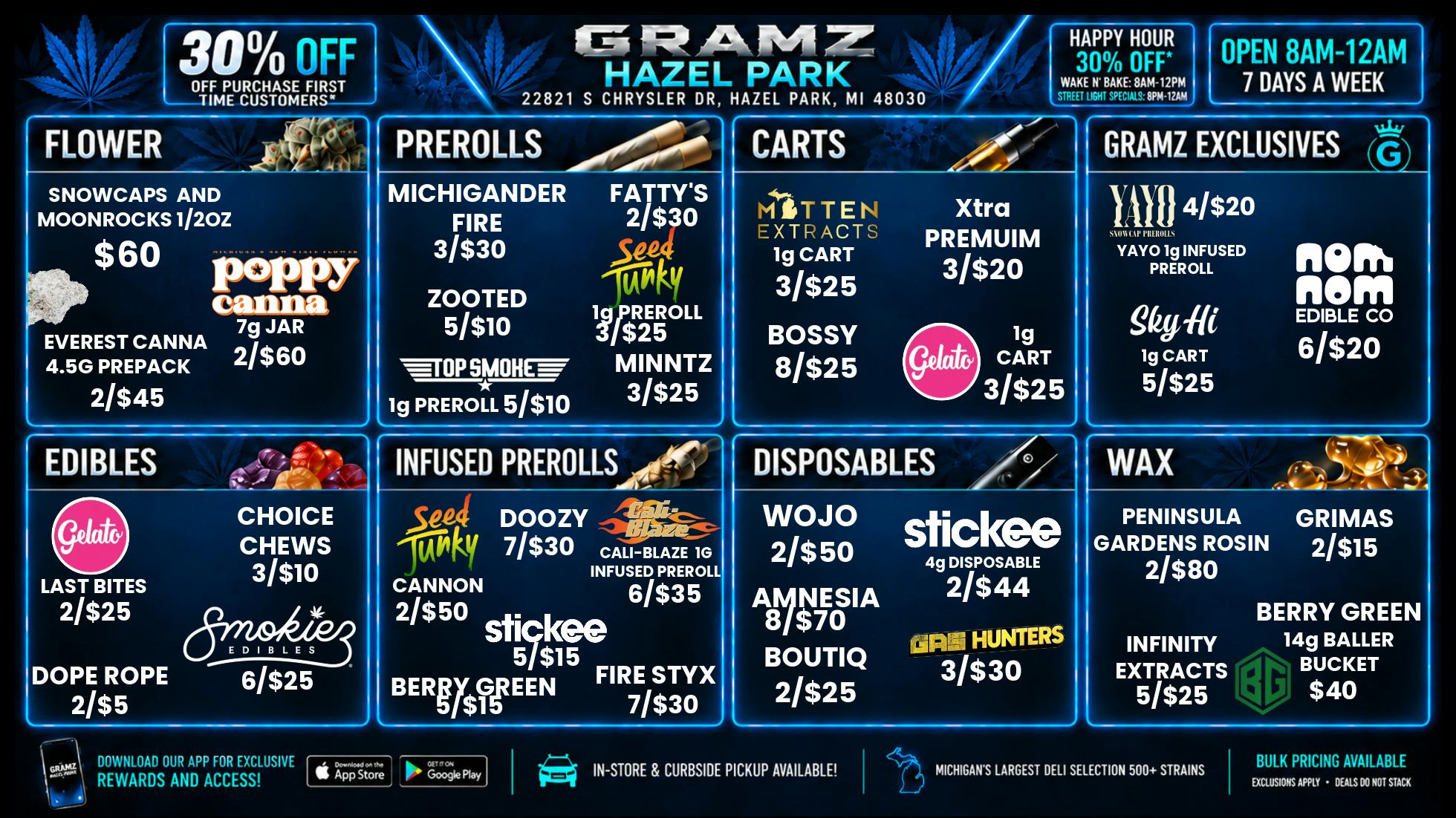 Gramz Cannabis - Hazel Park 🔥 Gramz Hazel Park Deals: Carts 8/$25 & More!