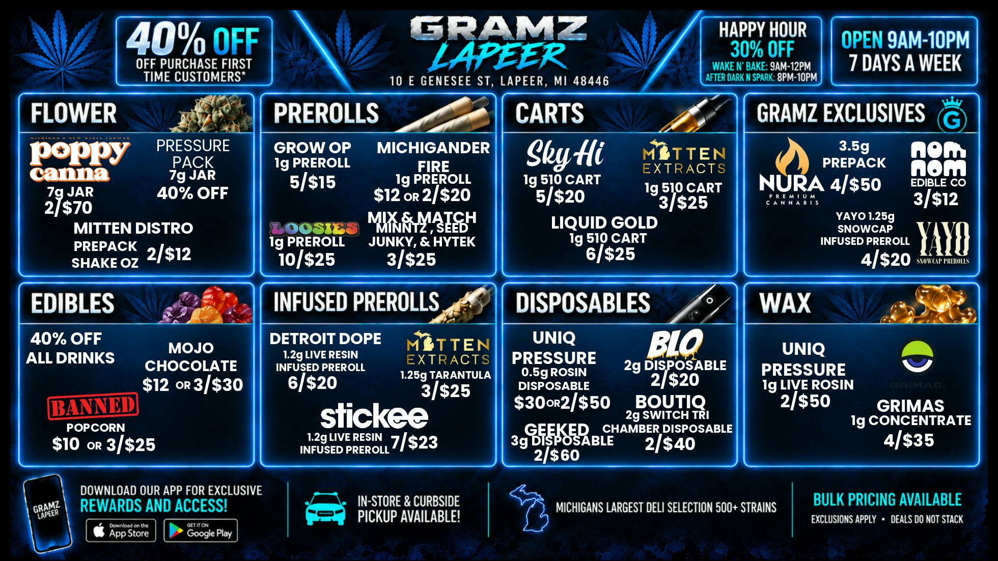 Gramz Cannabis - Lapeer 💨 Top Smoke 1g prerolls 5/$10 & Zooted 5/$10! 🛒