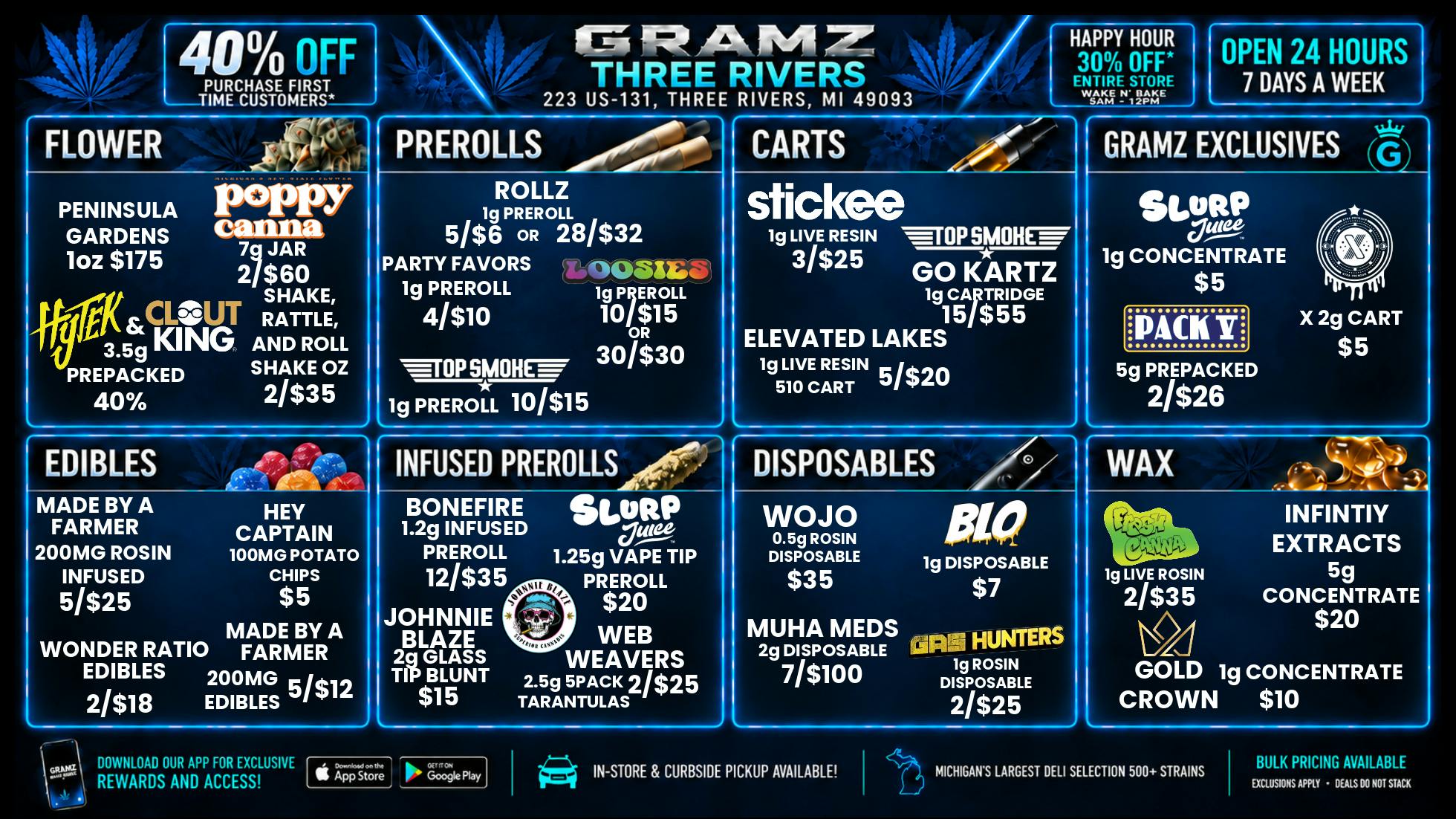 Gramz Cannabis - Three Rivers 🔥 Gramz Three Rivers: Open 24/7 + Hot Deals!