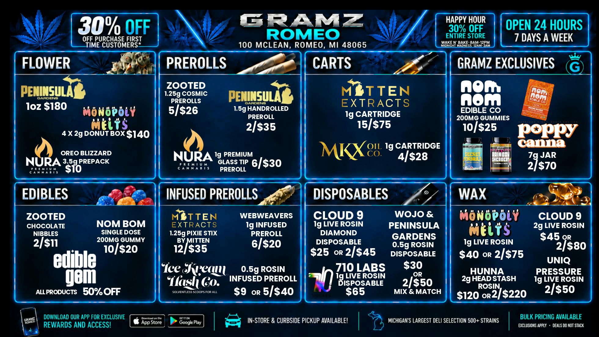Gramz Cannabis - Romeo 🔥 30% Off Happy Hour + $10 Nura 3.5g 🎃