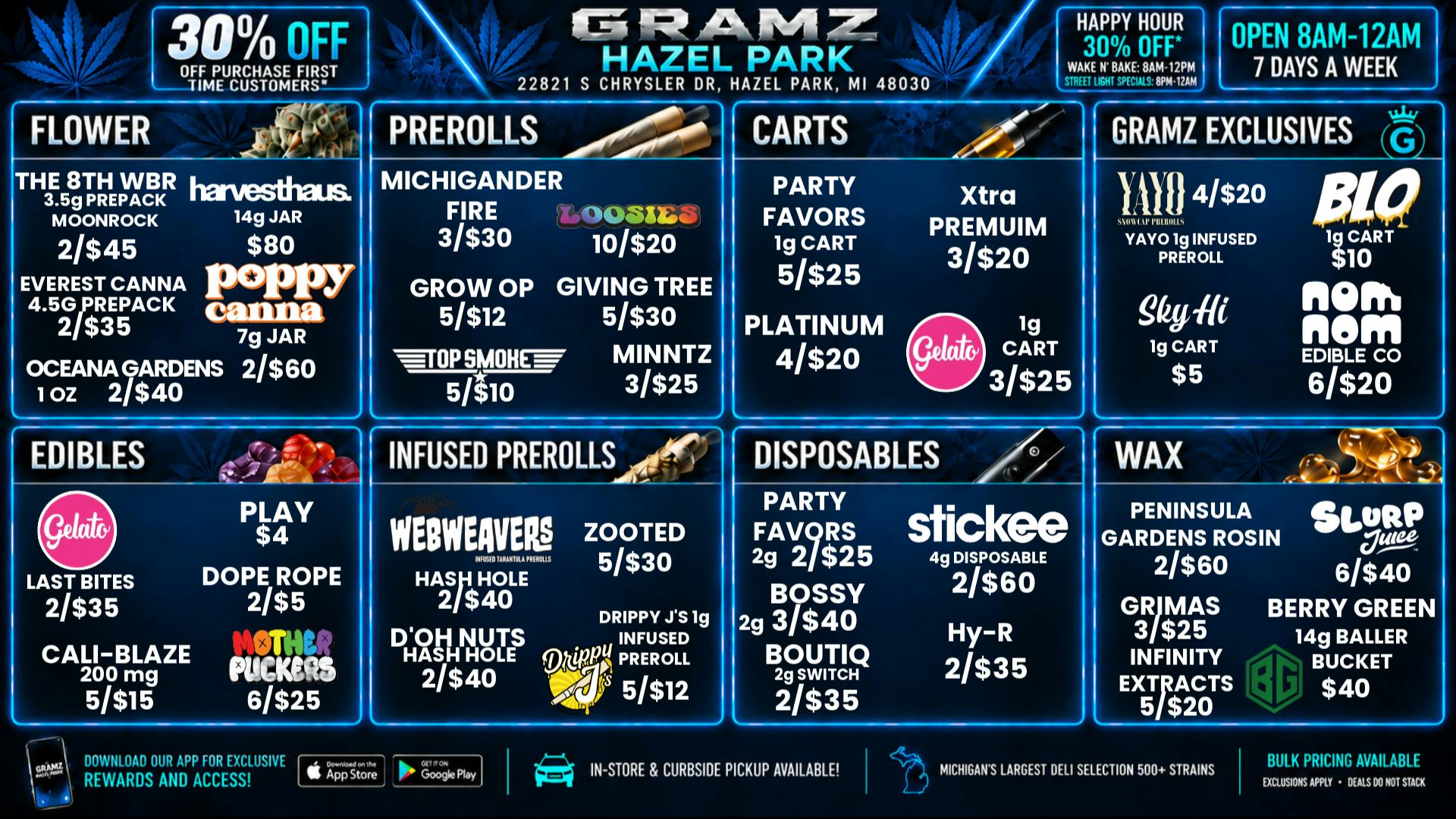 Gramz Cannabis - Hazel Park 🔥 Hazel Park deals: Snowcaps ½oz $60 & more!