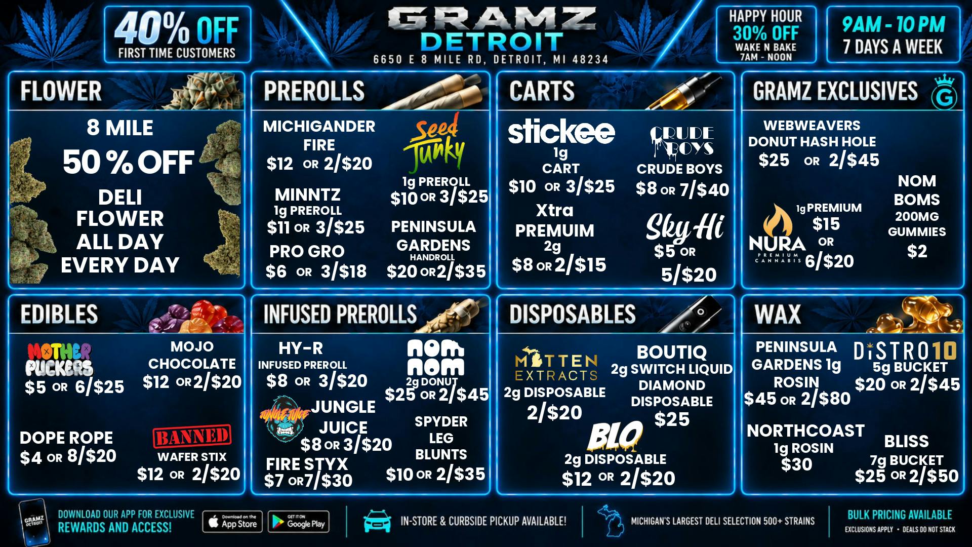 Gramz Cannabis Detroit 50% Off Deli Flower All Day + Detroit Deals
