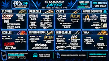 Gramz Cannabis - Lapeer 40% Off Pressure Pack 7g + Lapeer Deals🌿