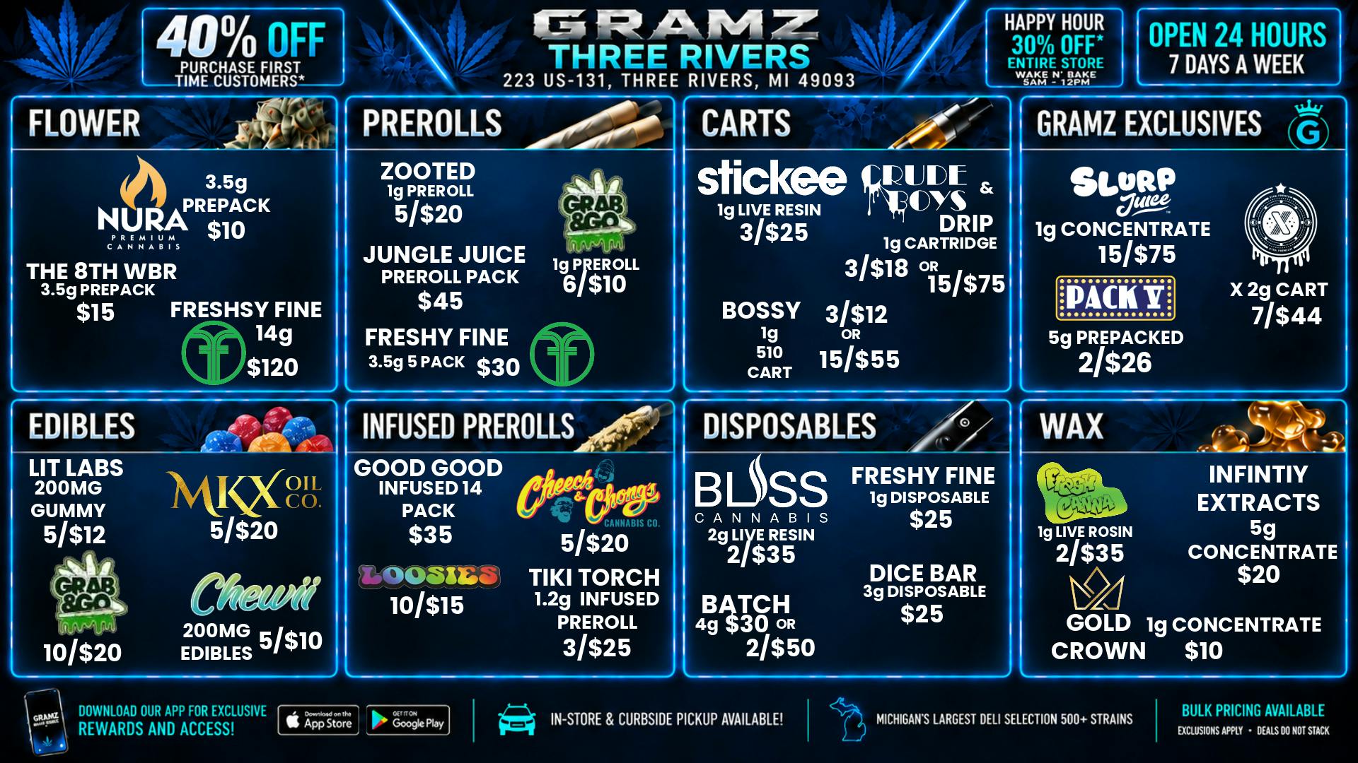 Gramz Cannabis - Three Rivers $10 Nura Eighths + Three Rivers Deals🔥