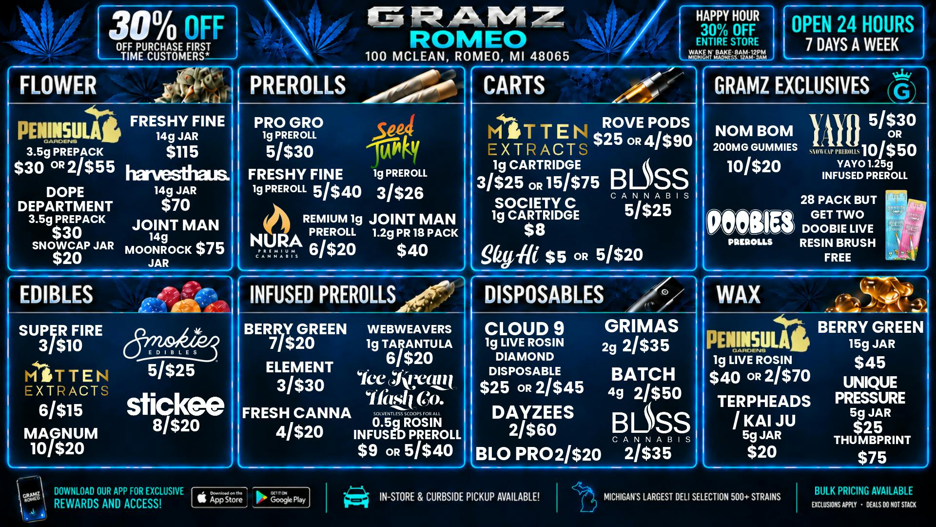 Gramz Cannabis - Romeo $70 Harvesthaus Half Oz + Romeo Deals
