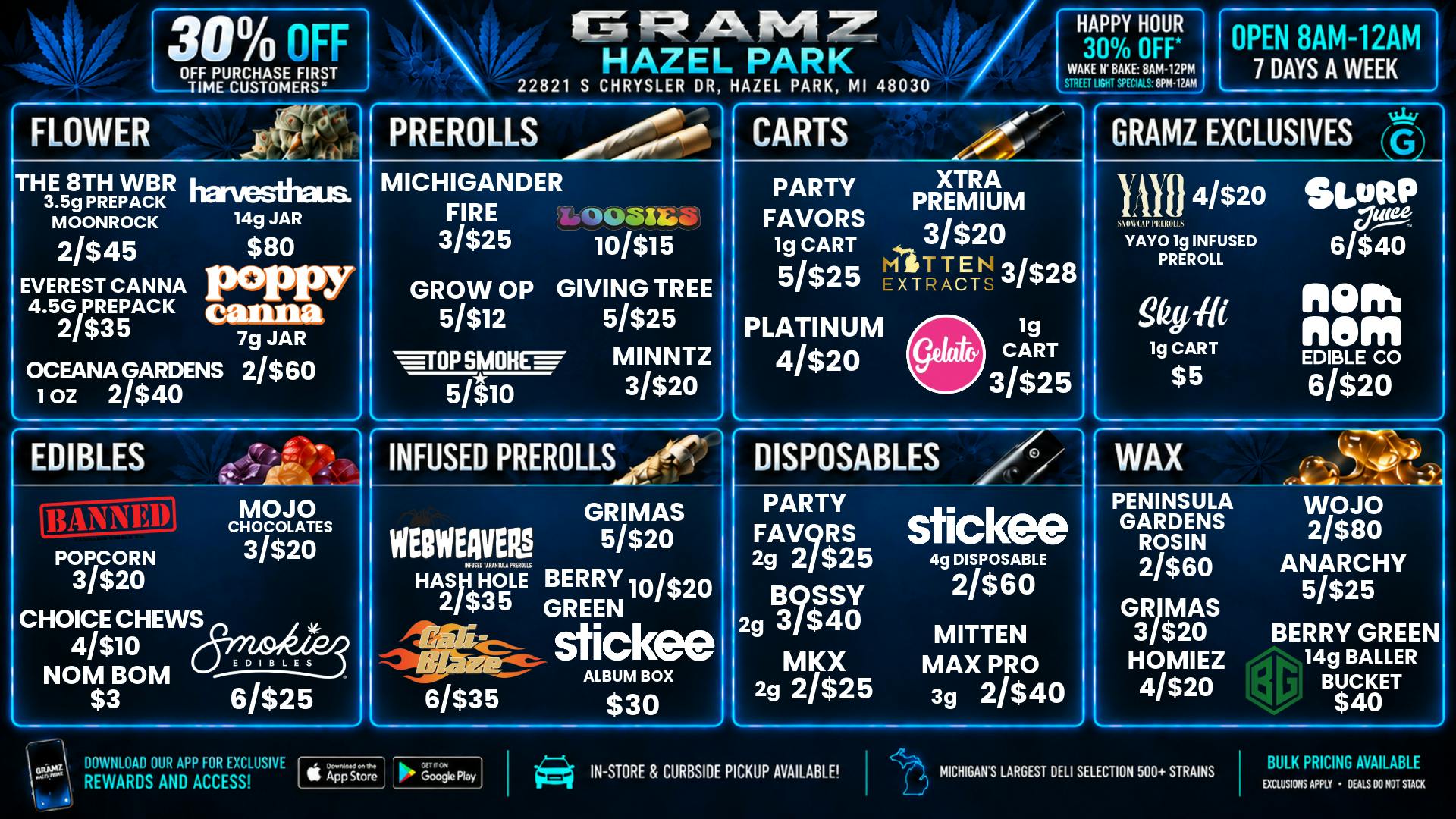 Gramz Cannabis - Hazel Park 🔥 Hazel Park: 2 OZ for $40 + $5 Sky Hi Carts 💨