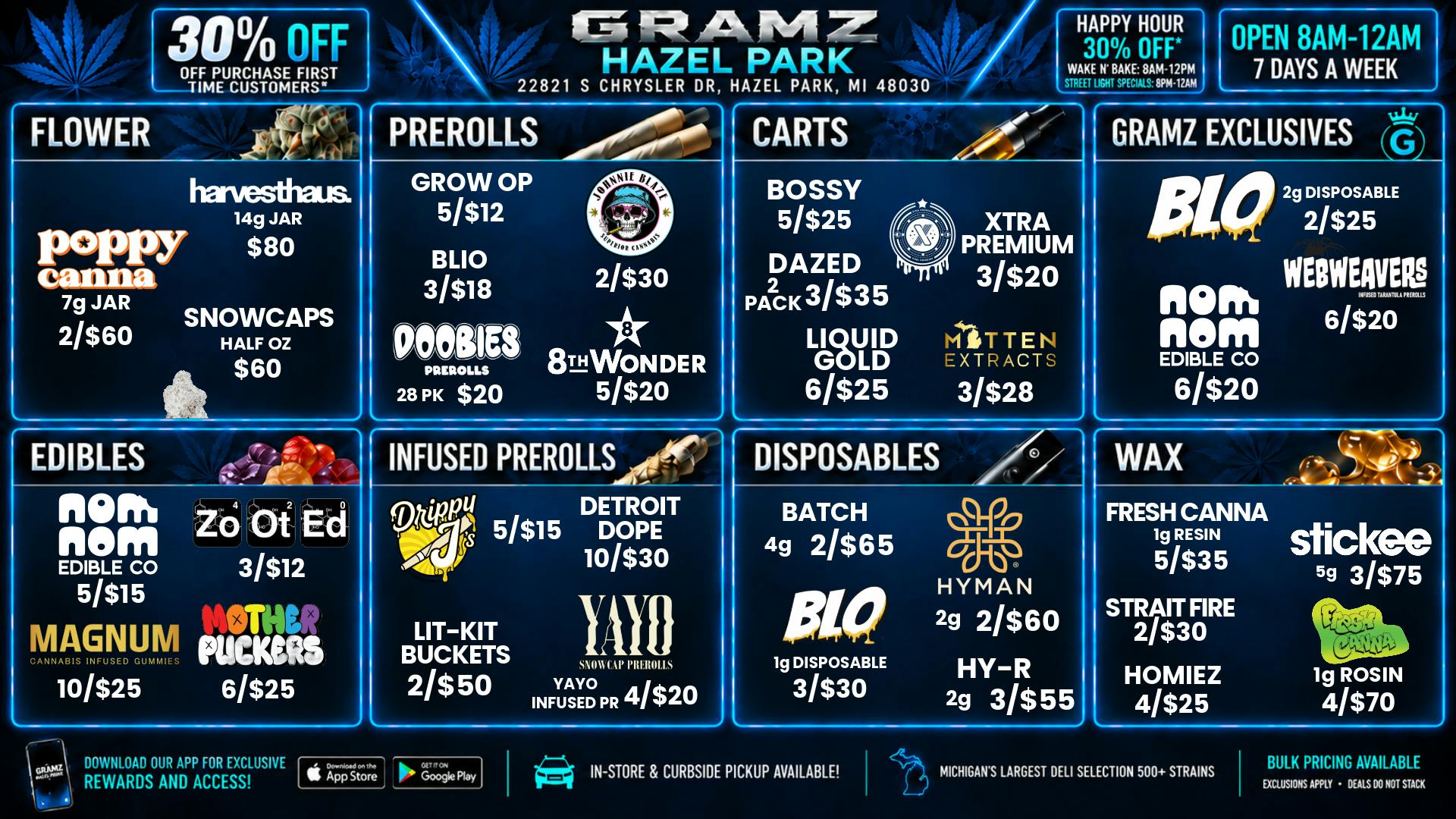 Gramz Cannabis - Hazel Park ⚡ 30% Off Happy Hour + Hazel Park Deals