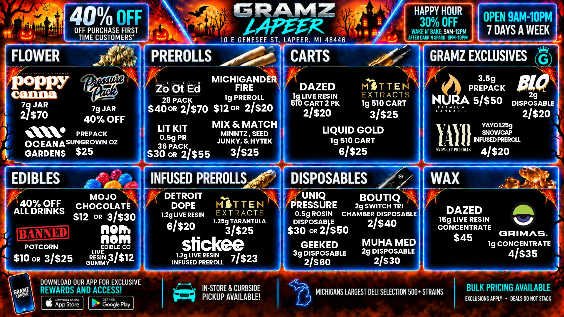 Gramz Cannabis - Lapeer 🎃 Gramz Lapeer | Halloween Week Deals