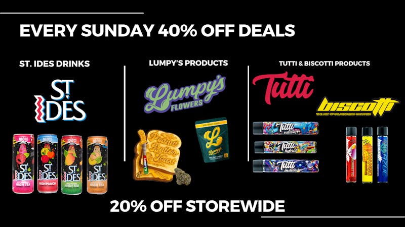 Higher Level - Greenfield 40% OFF ST.IDES, TUTTI, BISCOTTI, & LUMPY'S!!
