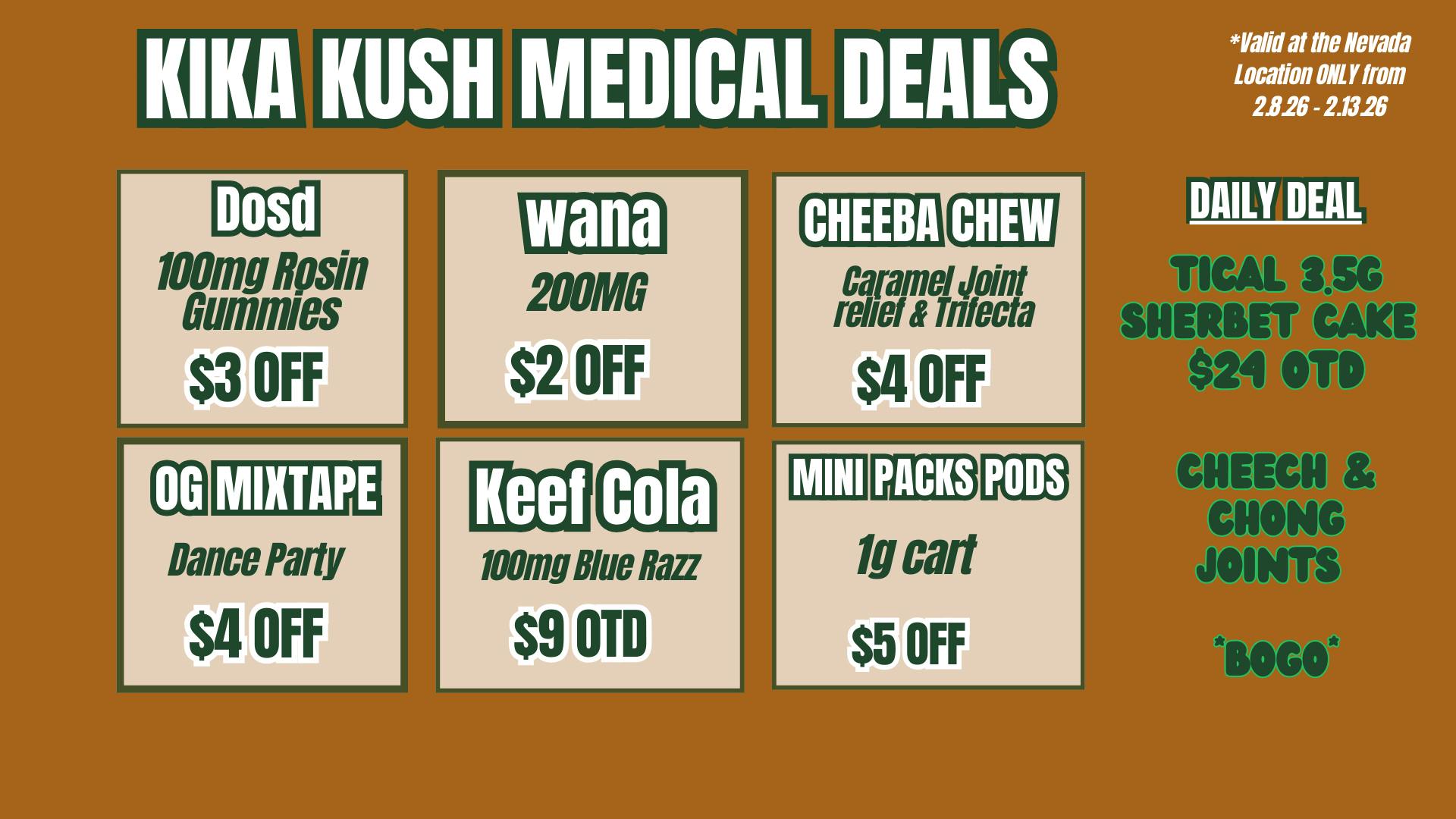 Kika Kush-Nevada Weekly Deals - Nevada Location
