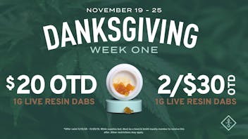 Seed & Smith Cannabis Danksgiving Week One — Save Big on Live Resin