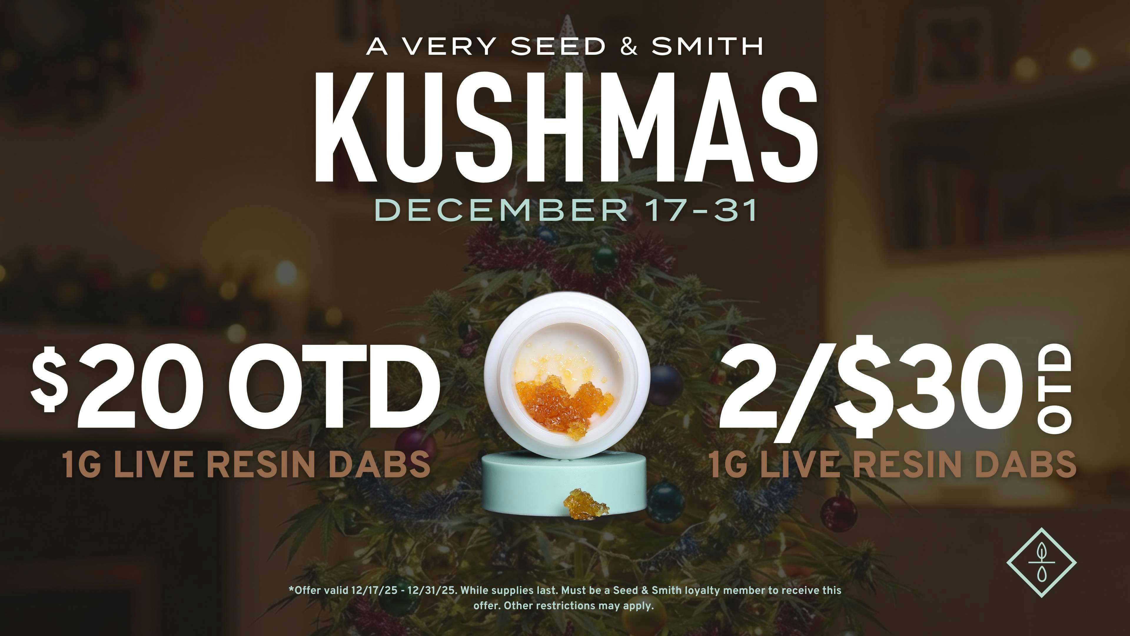 Seed & Smith Cannabis A Very Seed & Smith Kushmas — Save on Live Resin