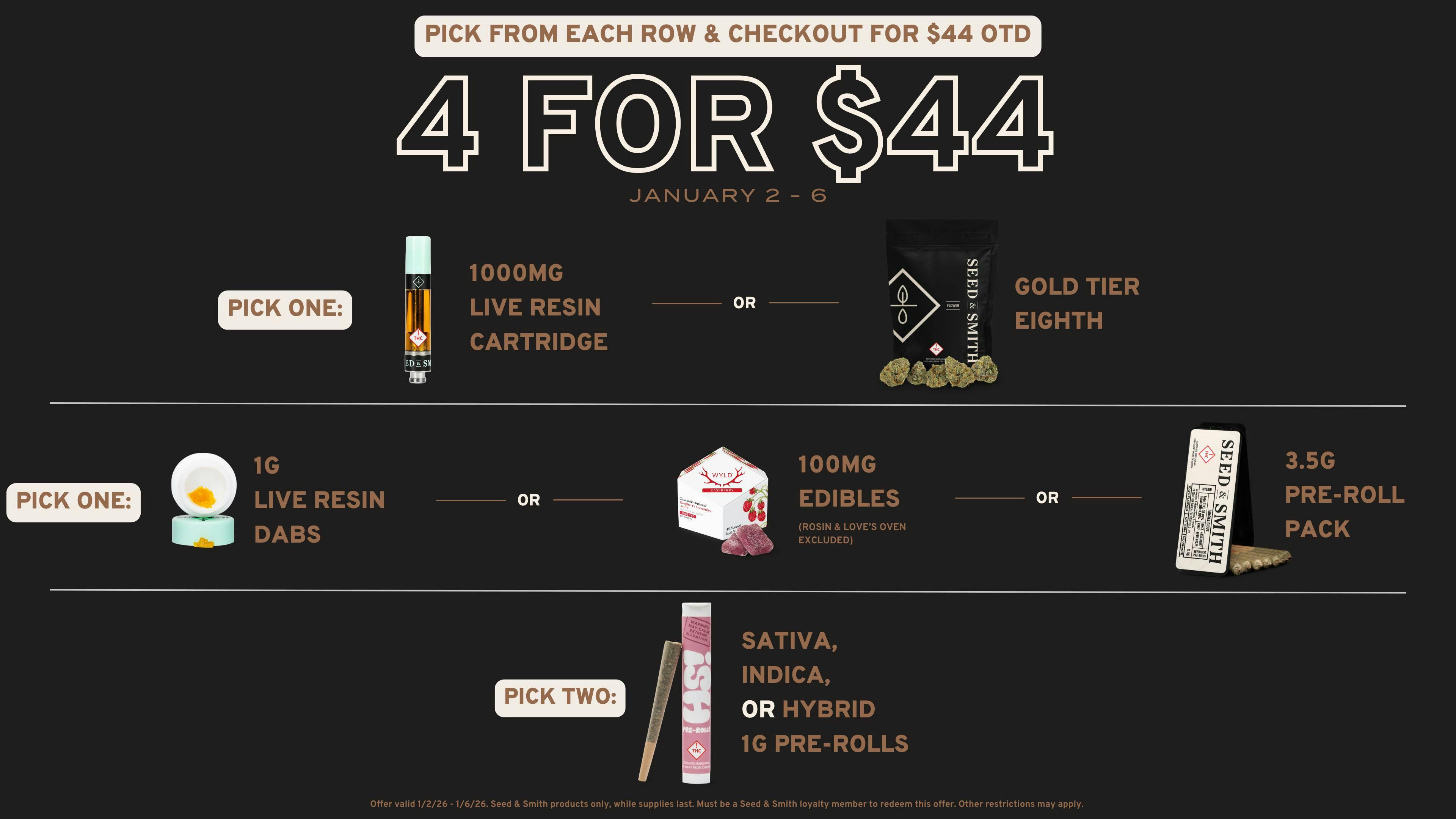 Seed & Smith Cannabis 4 for $44 OTD