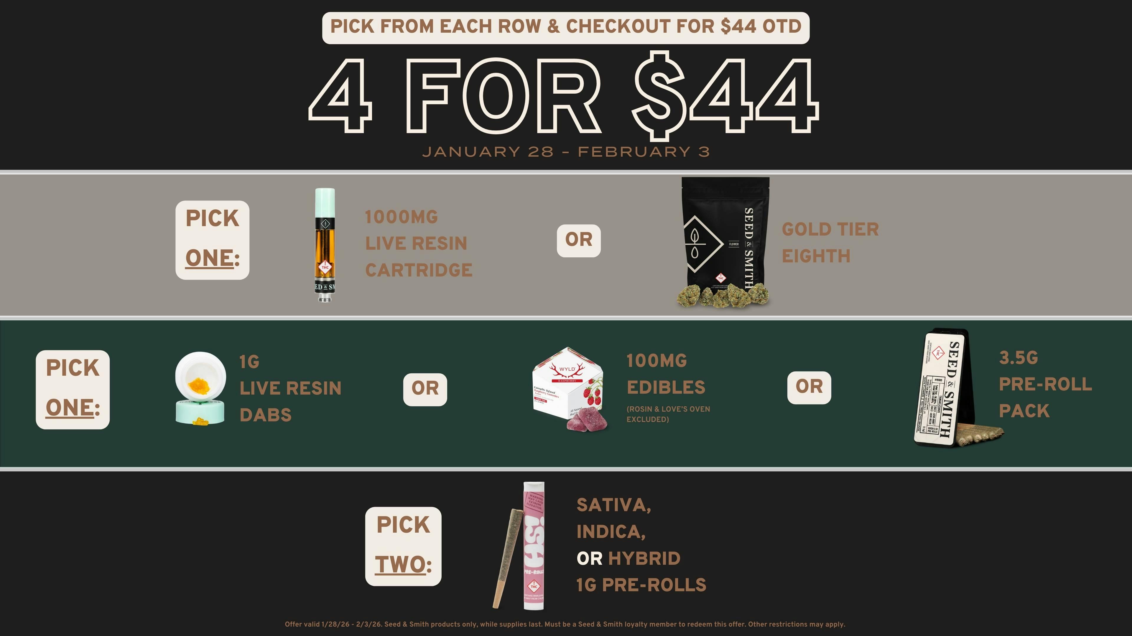 Seed & Smith Cannabis 4 for $44 OTD