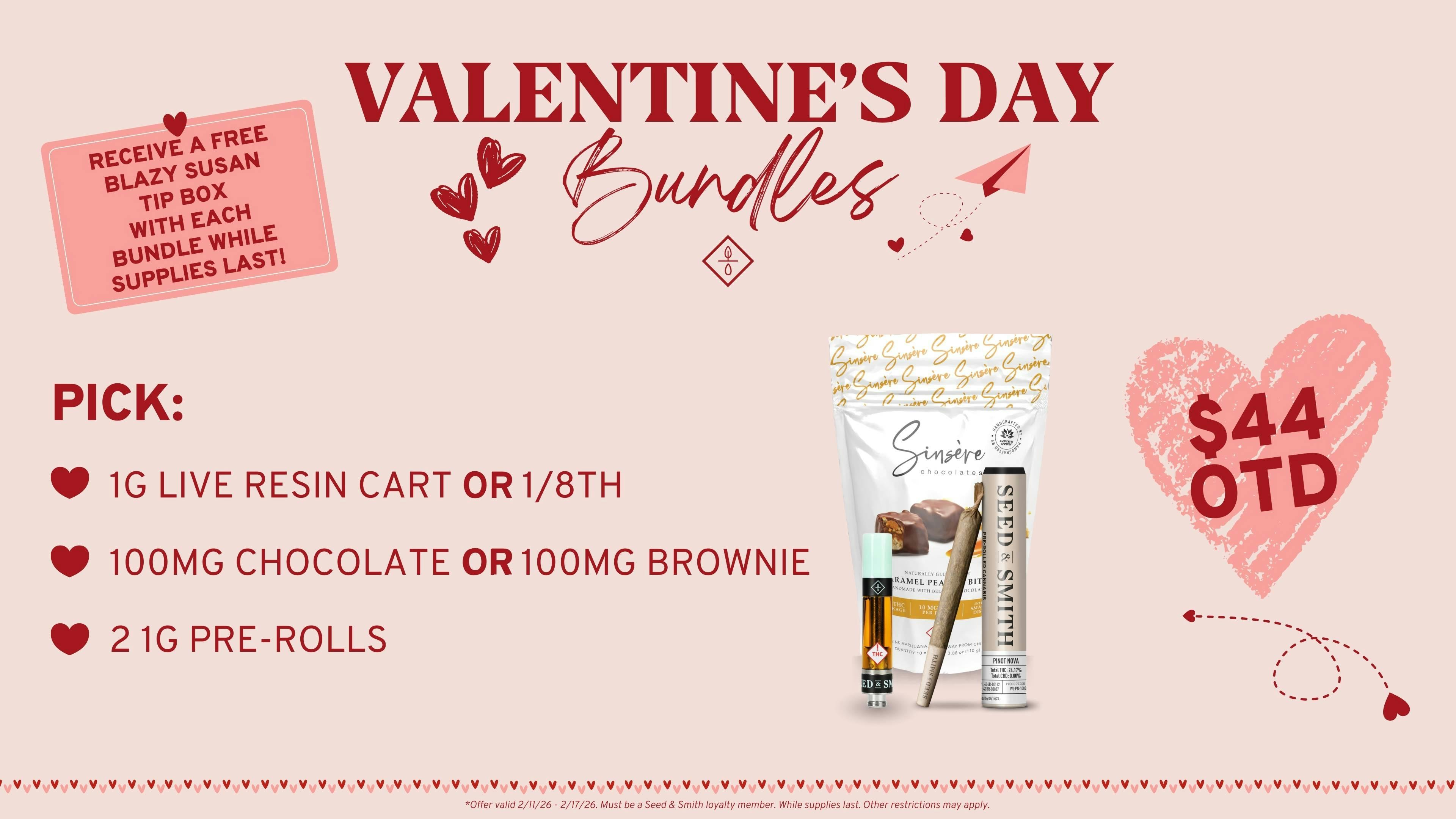 Seed & Smith Cannabis $44 OTD Valentine's Bundle