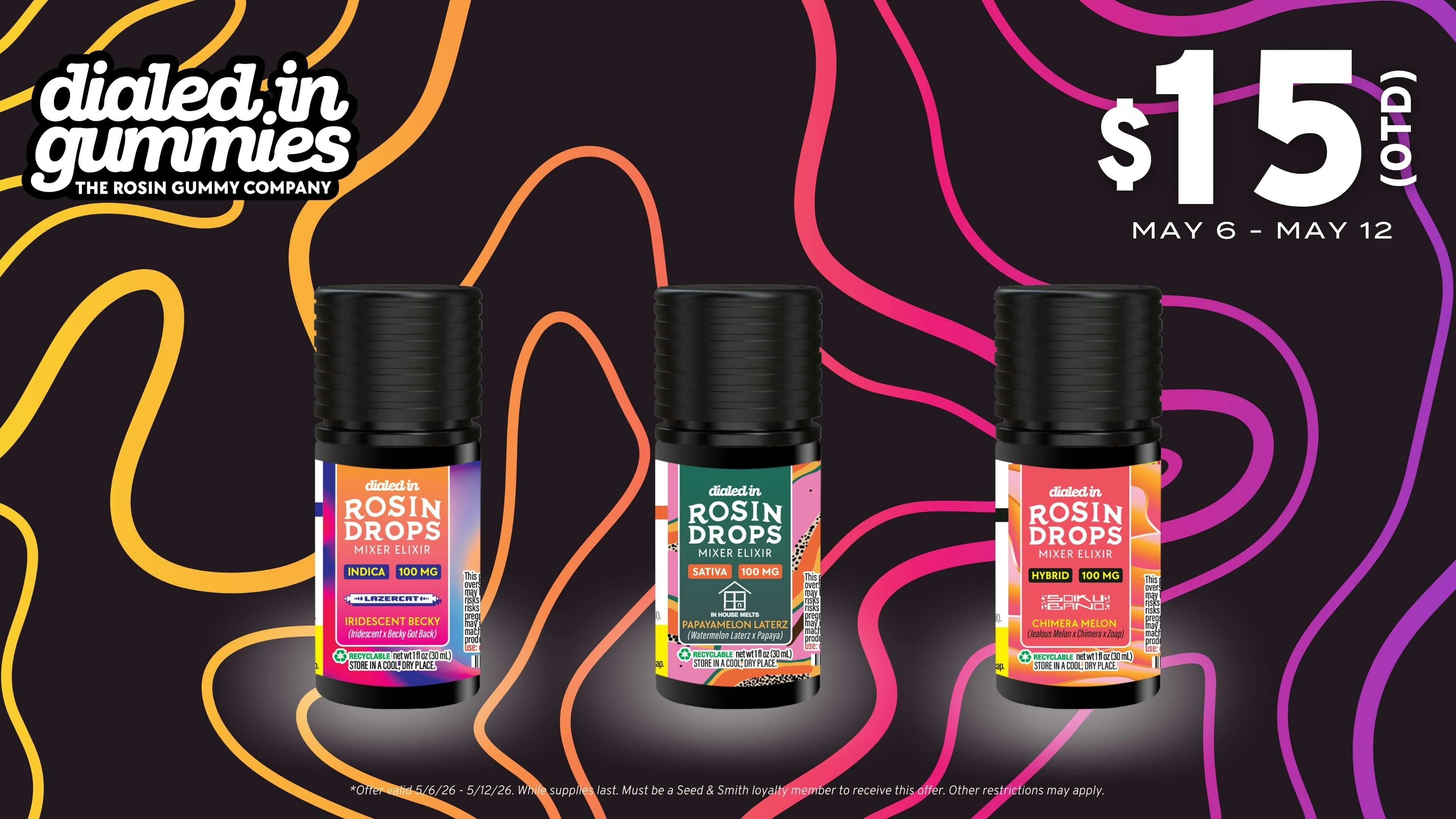 Seed & Smith Cannabis Dialed In Rosin Drops just $15 OTD