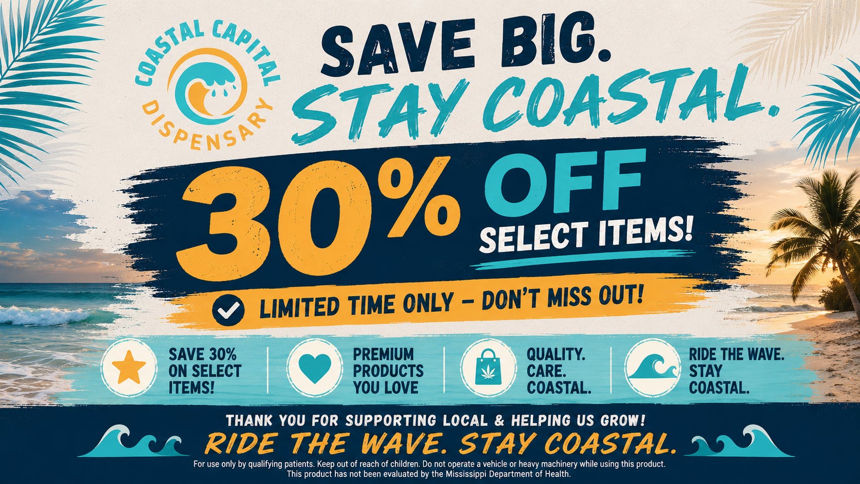 Coastal Capital Dispensary 30% off select items