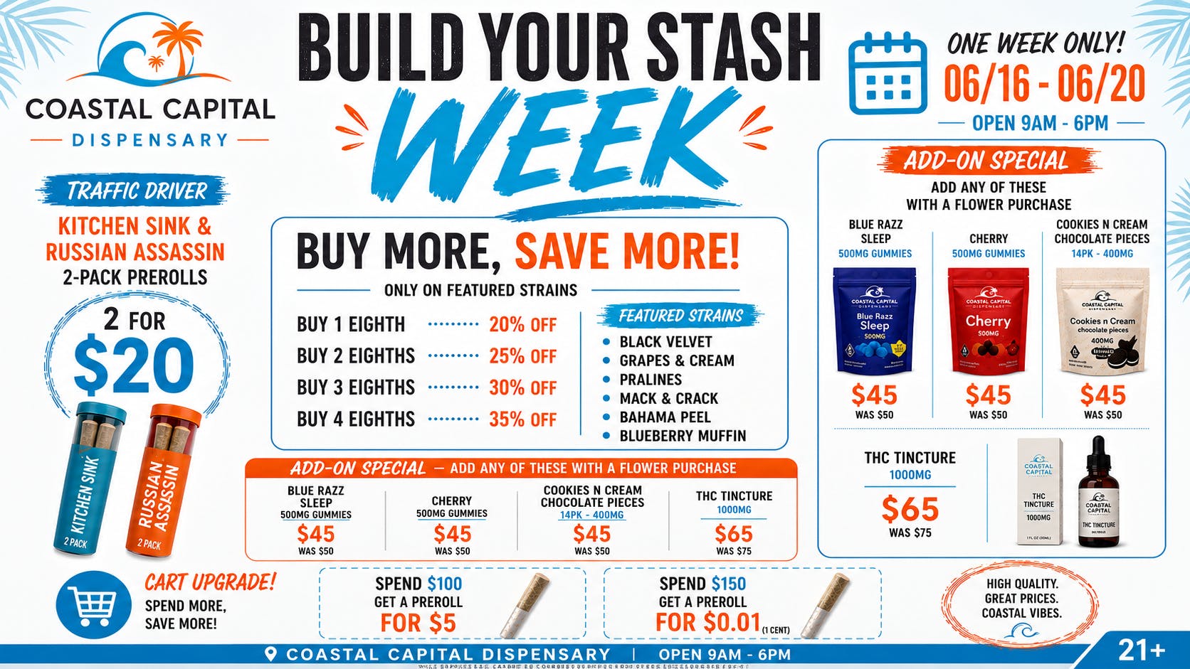 Coastal Capital Dispensary Build Your Stash Sale!