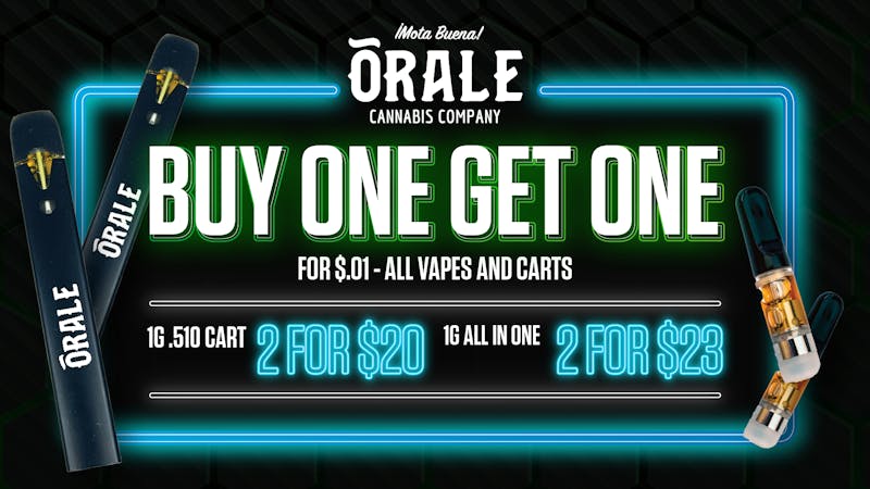 PurLife Dispensary - Truth or Consequences Buy 1, Get 1 ORALE Vapes!