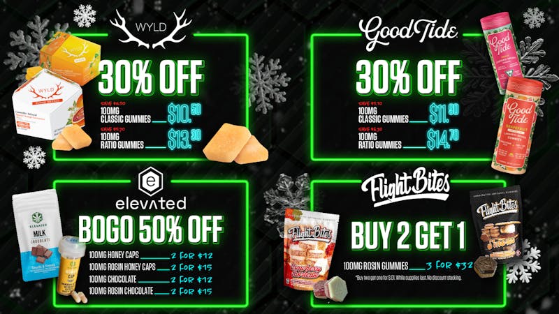 PurLife Dispensary - Menaul 30% Off Olio, WYLD, & Good TIde!