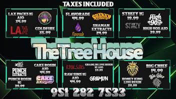 The Treehouse Dispensary & Delivery carts promo everyday