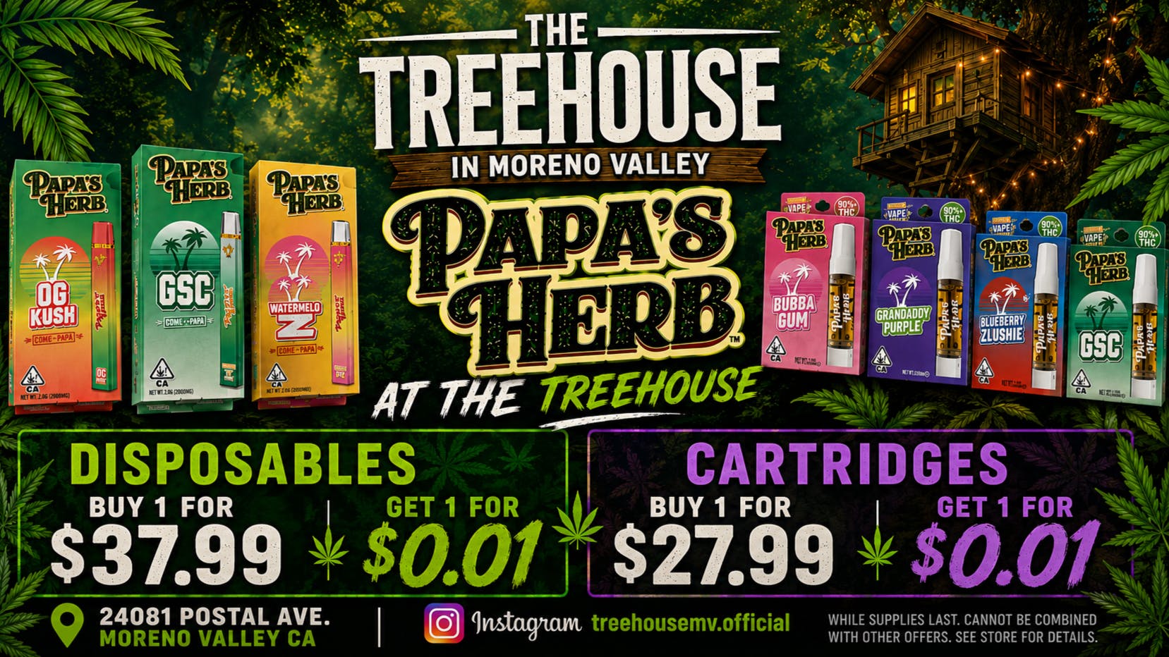 The Cannabis Group Delivery B1G1 PAPA'S HERB CARTS