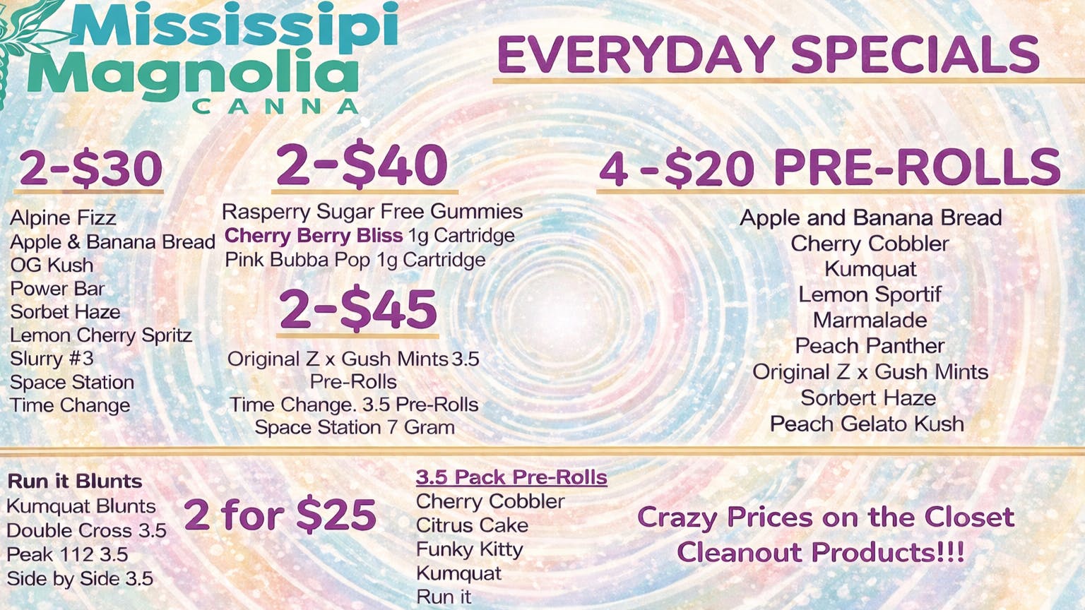 Mississippi Magnolia Canna - Columbus 🔥 Mix & Match Eighths — 2 for $25 🔥