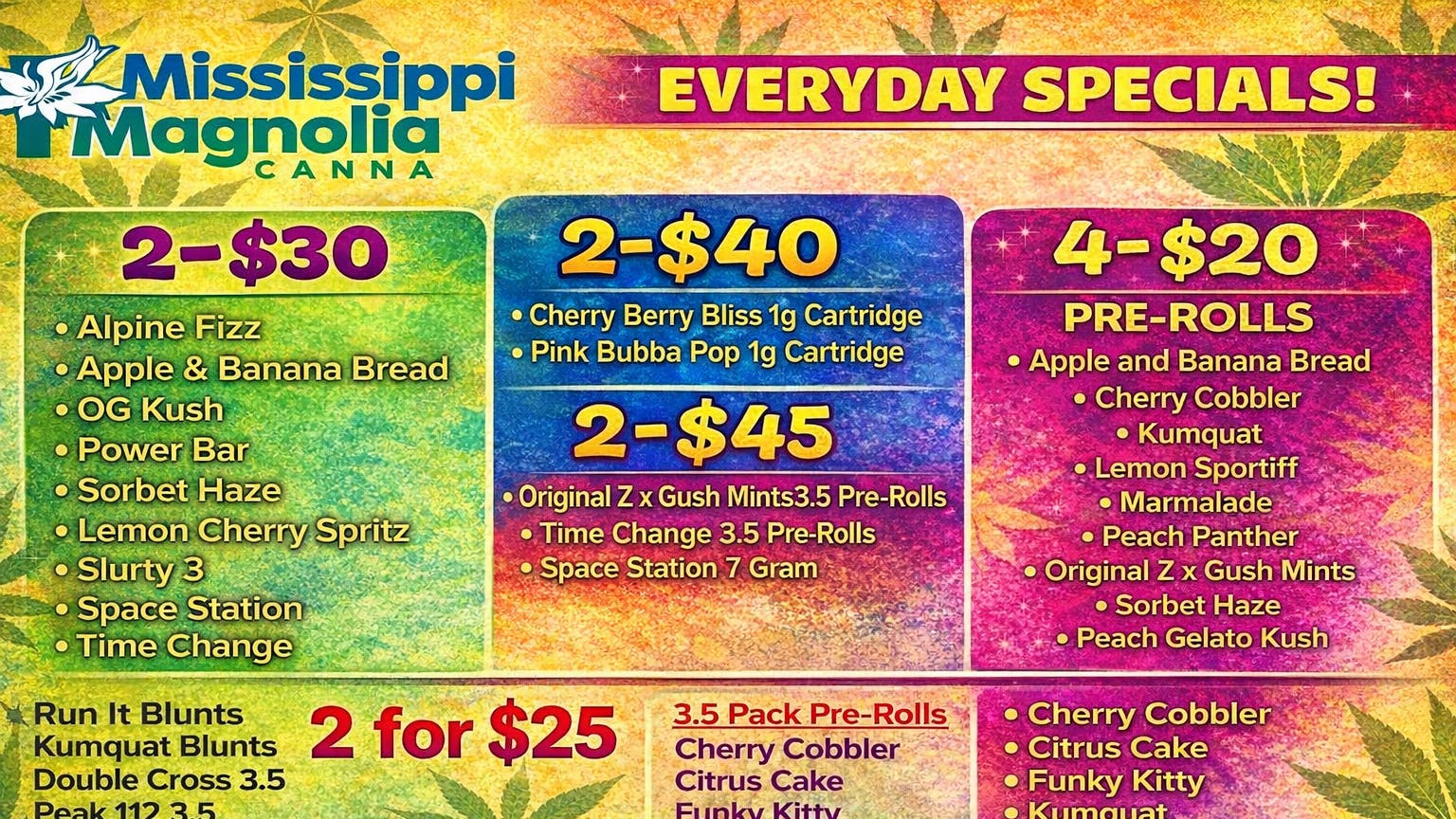 Mississippi Magnolia Canna - Columbus 🔥 Mix & Match Eighths — 2 for $25 🔥