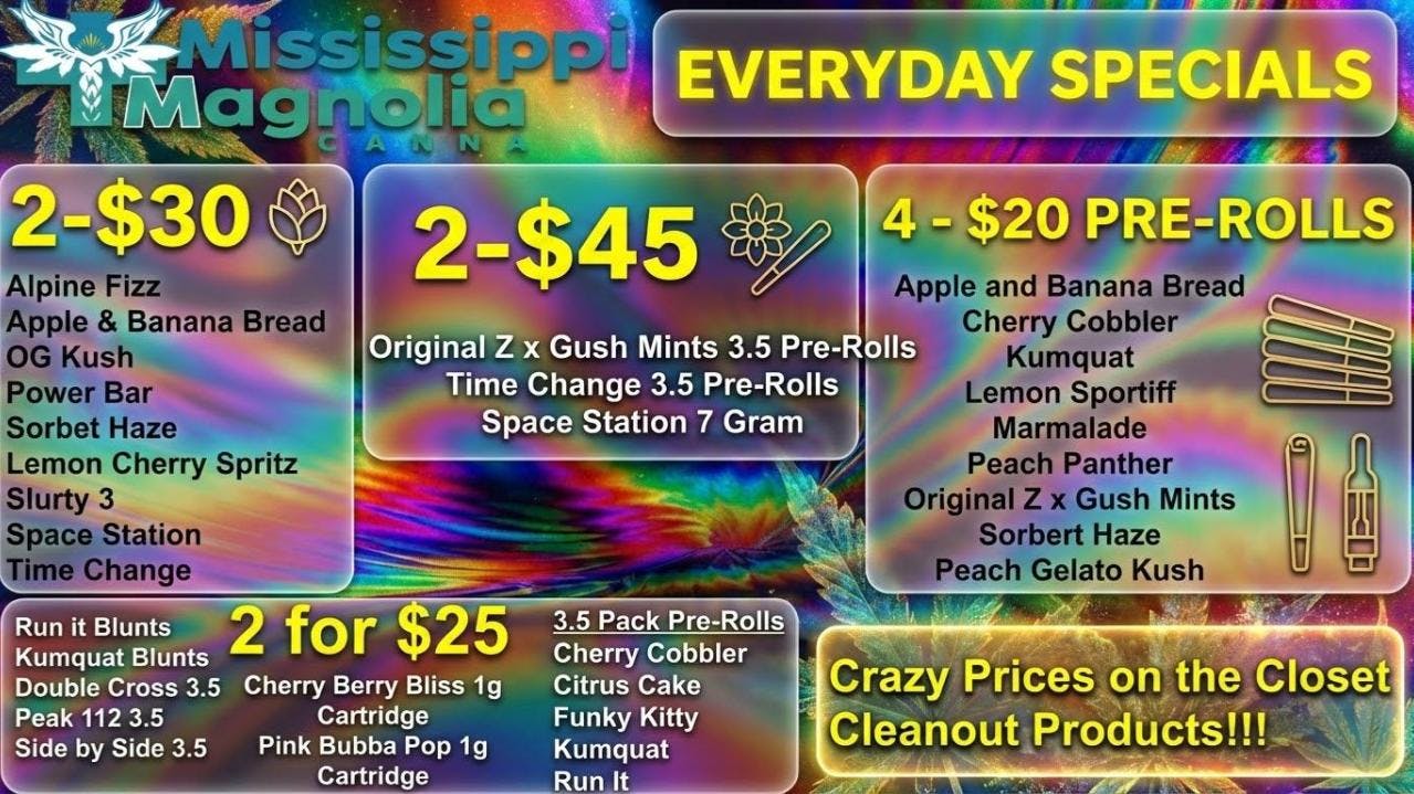 Mississippi Magnolia Canna - Columbus 🔥 Mix & Match Eighths — 2 for $25 🔥
