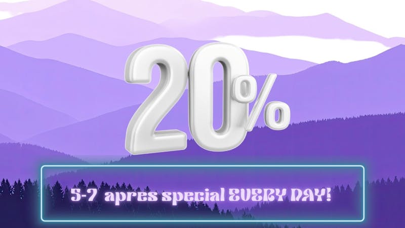Purple Co - Forest Ave Apres work special! 20% OFF your order between 5-7