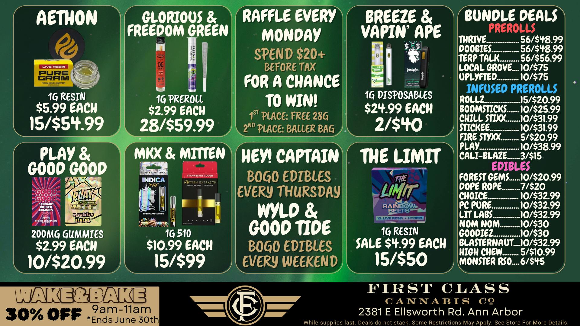 First Class Cannabis - Ann Arbor June 20 - 30
