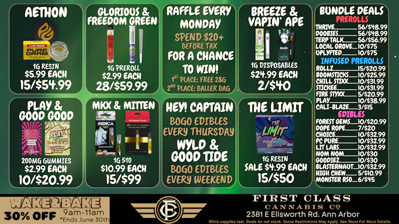 First Class Cannabis - Ann Arbor June 20 - 30