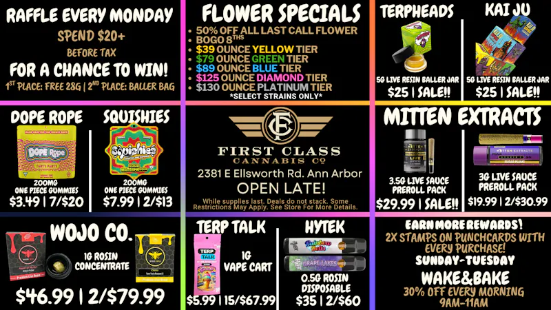 First Class Cannabis - Ann Arbor August 3-August 18