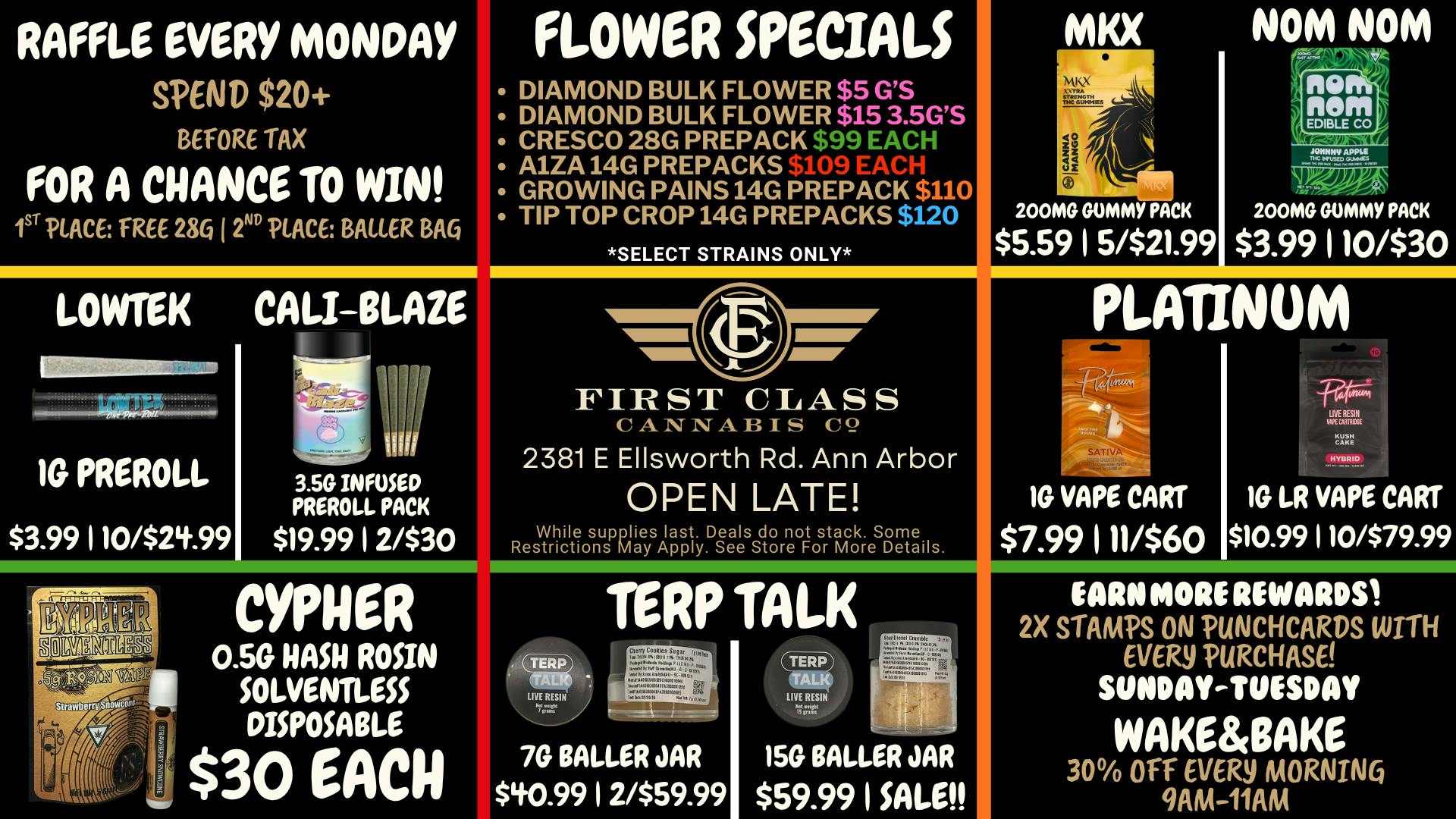 First Class Cannabis - Ann Arbor August 18 - August 31