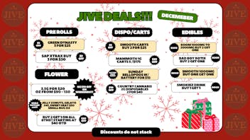 The Jive Dispensary - Tulsa B2G1 EIGHTHS DEAL & 3 SELECTED $50 SMALL NUG OZ