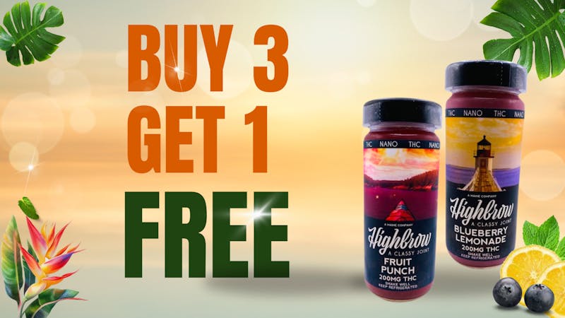 First Class Cannabis HIGHBROW 200MG THC DRINKS BUY 3 GET 1 FREE