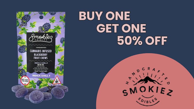First Class Cannabis SMOKIEZ BUY ONE GET ONE 50% OFF