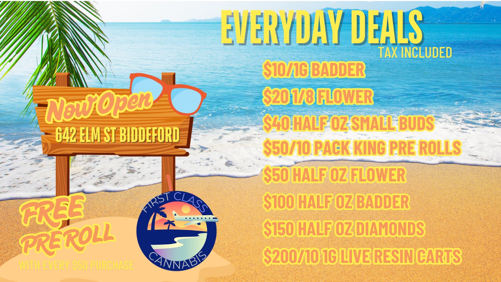 First Class Cannabis - Biddeford $50 HALF OZ FLOWER