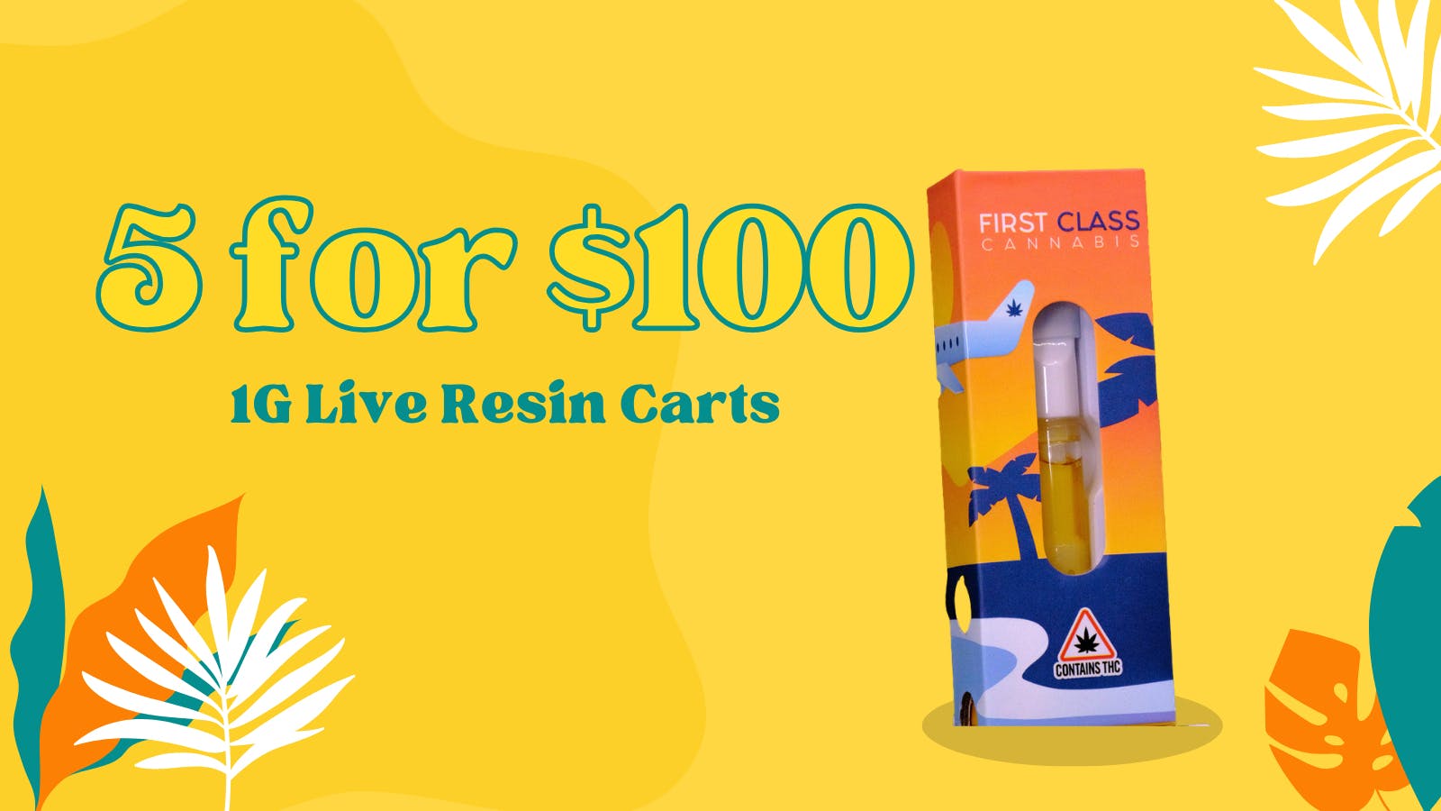 First Class Cannabis - Delivery LIVE RESIN 1G CARTS 5 FOR $100