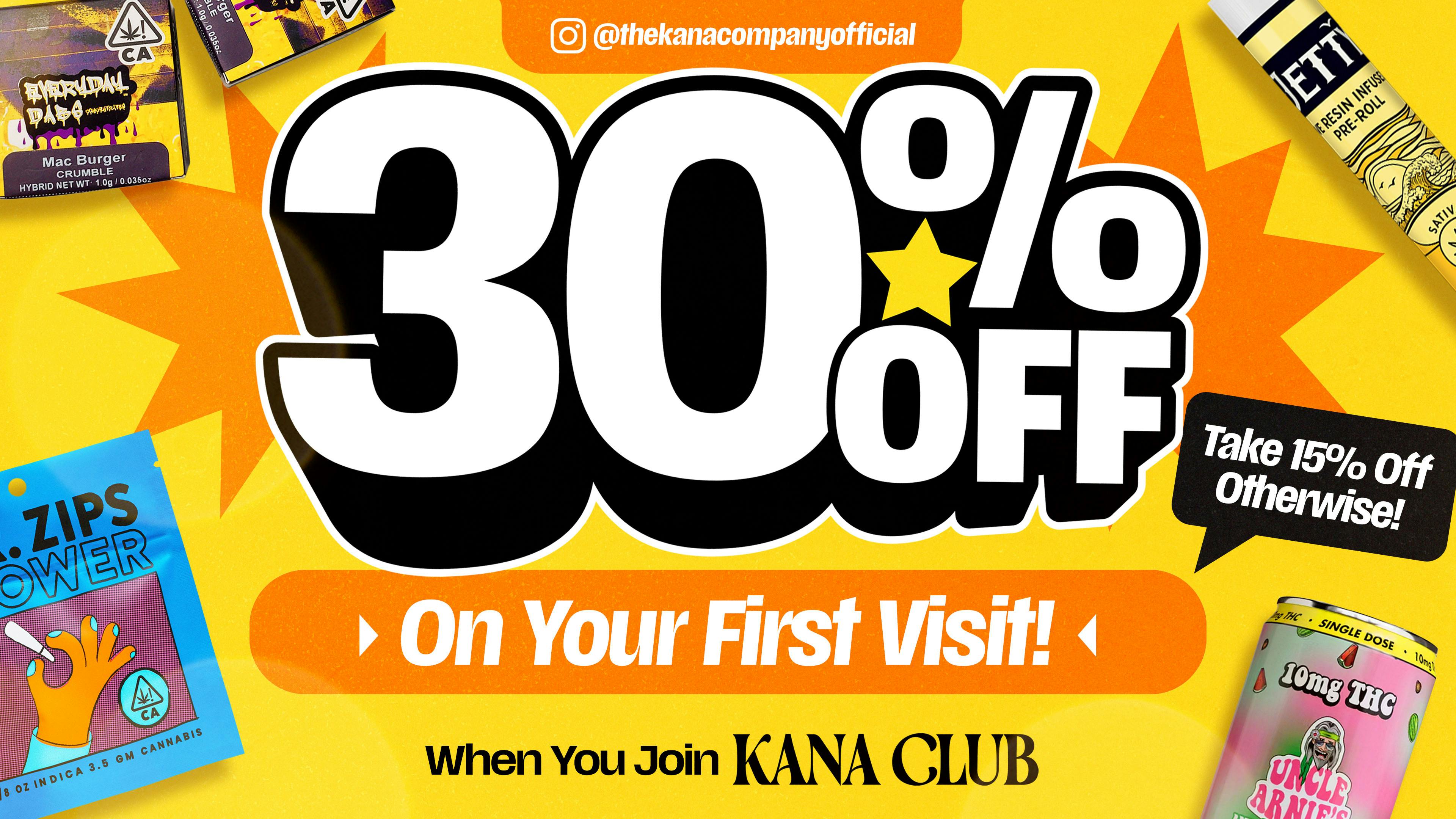 The Kana Company 30% Off for Kana Club First Timers! 15% if not!