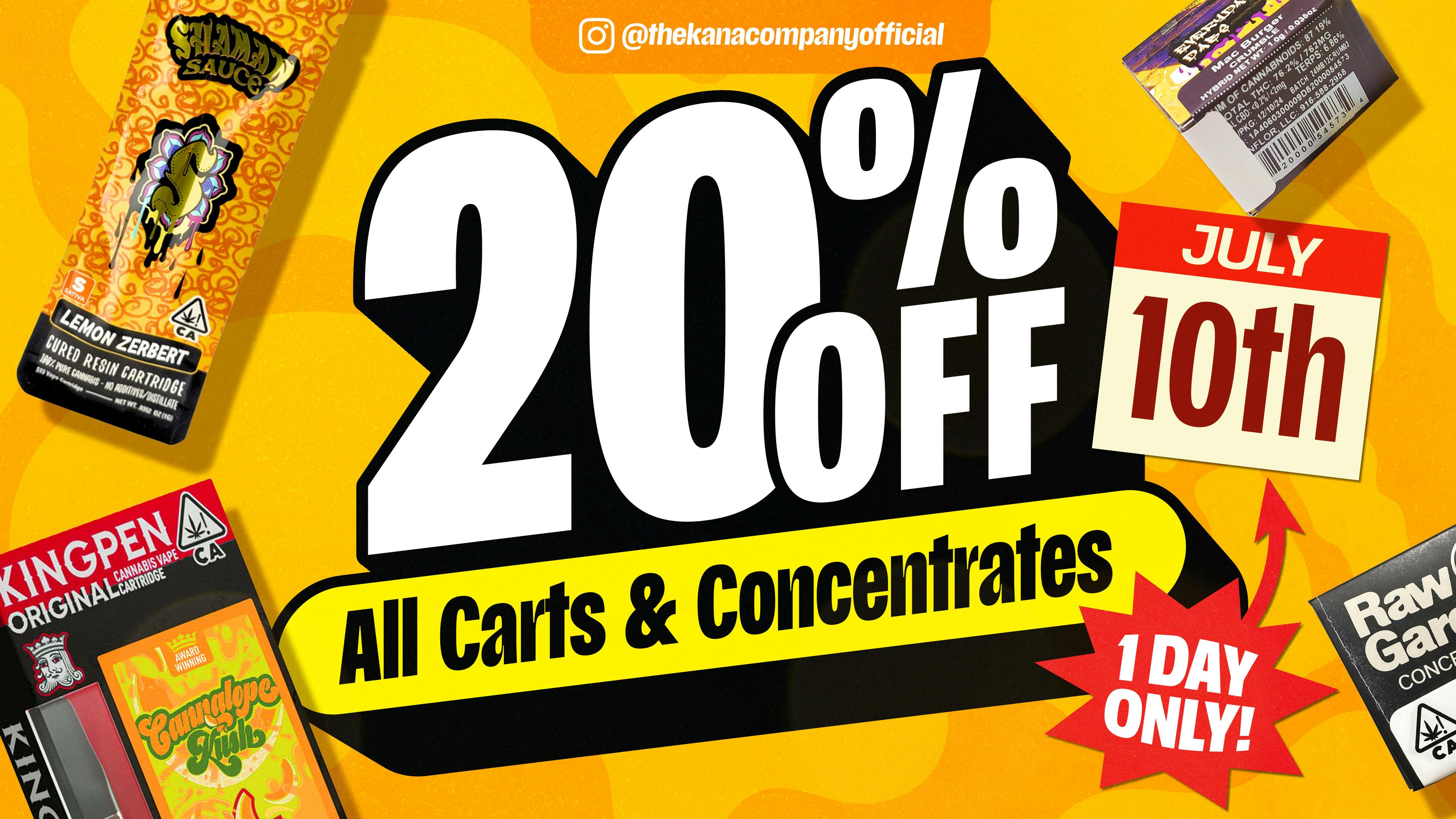 The Kana Company 20% Off ALL Carts & Concentrates! 🍯🔥 On 7/10! 🤑