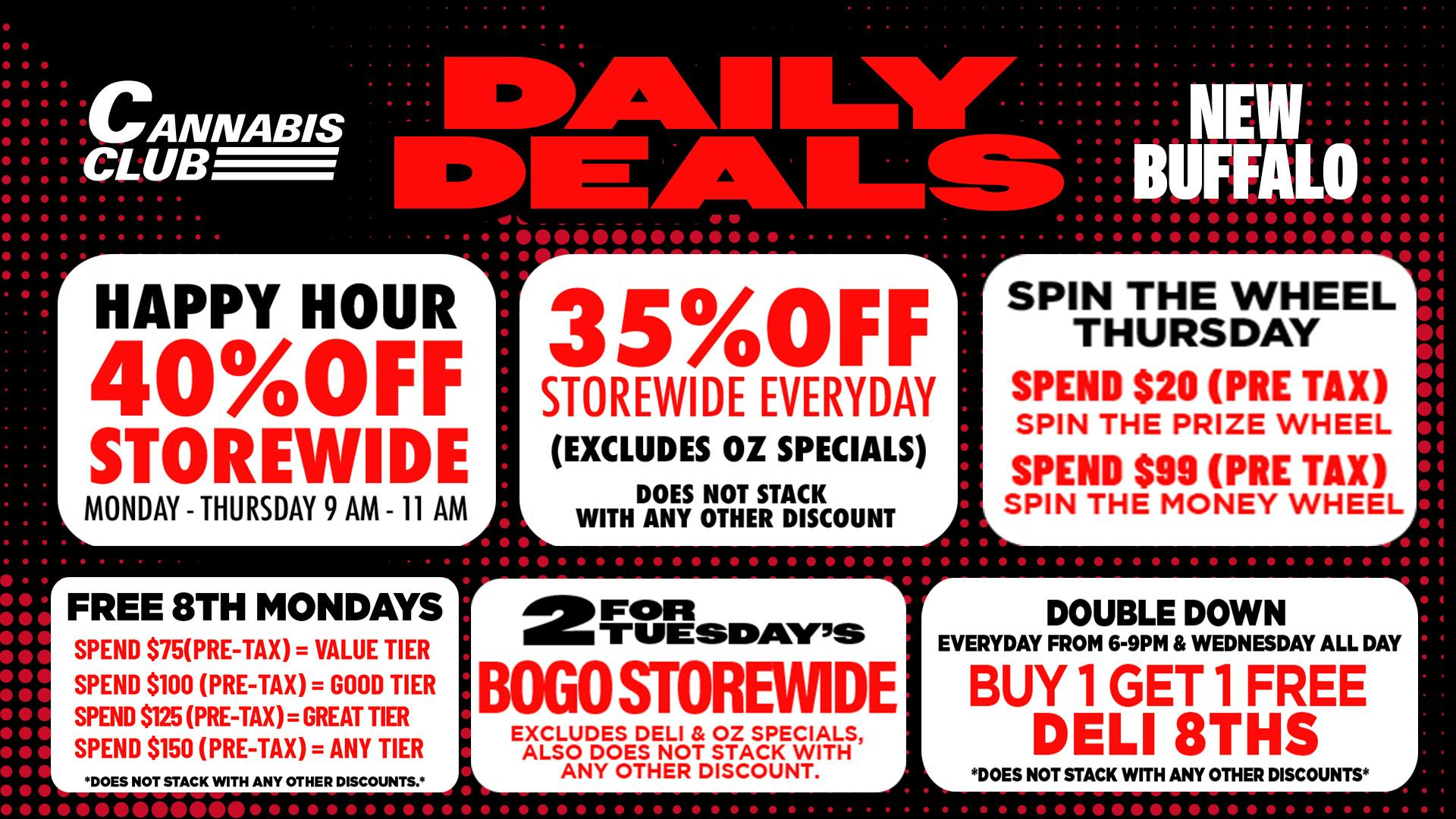 Cannabis Club - New Buffalo Cannabis Club Season of Savings Weekend Sale Event