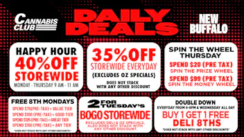 Cannabis Club - New Buffalo Cannabis Club Season of Savings Weekend Sale Event
