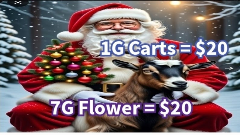 Blessed Goat 7G Flower = $20 / 1G Cart = $20