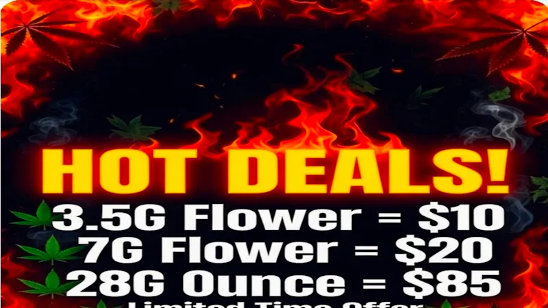 Diamond Leaf 3.5g = $10 / 7G = $20 / Ounce = $85