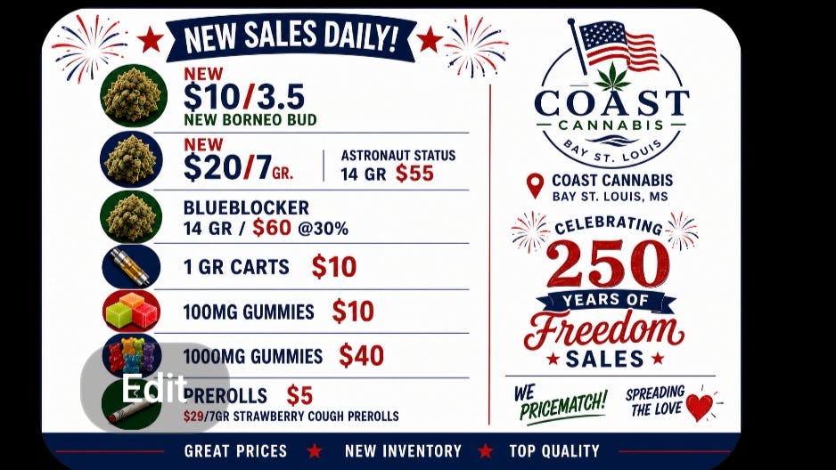 Coast Cannabis 1gr carts $10🇺🇸 $10/3.5 🇺🇸 New Sales 🇺🇸