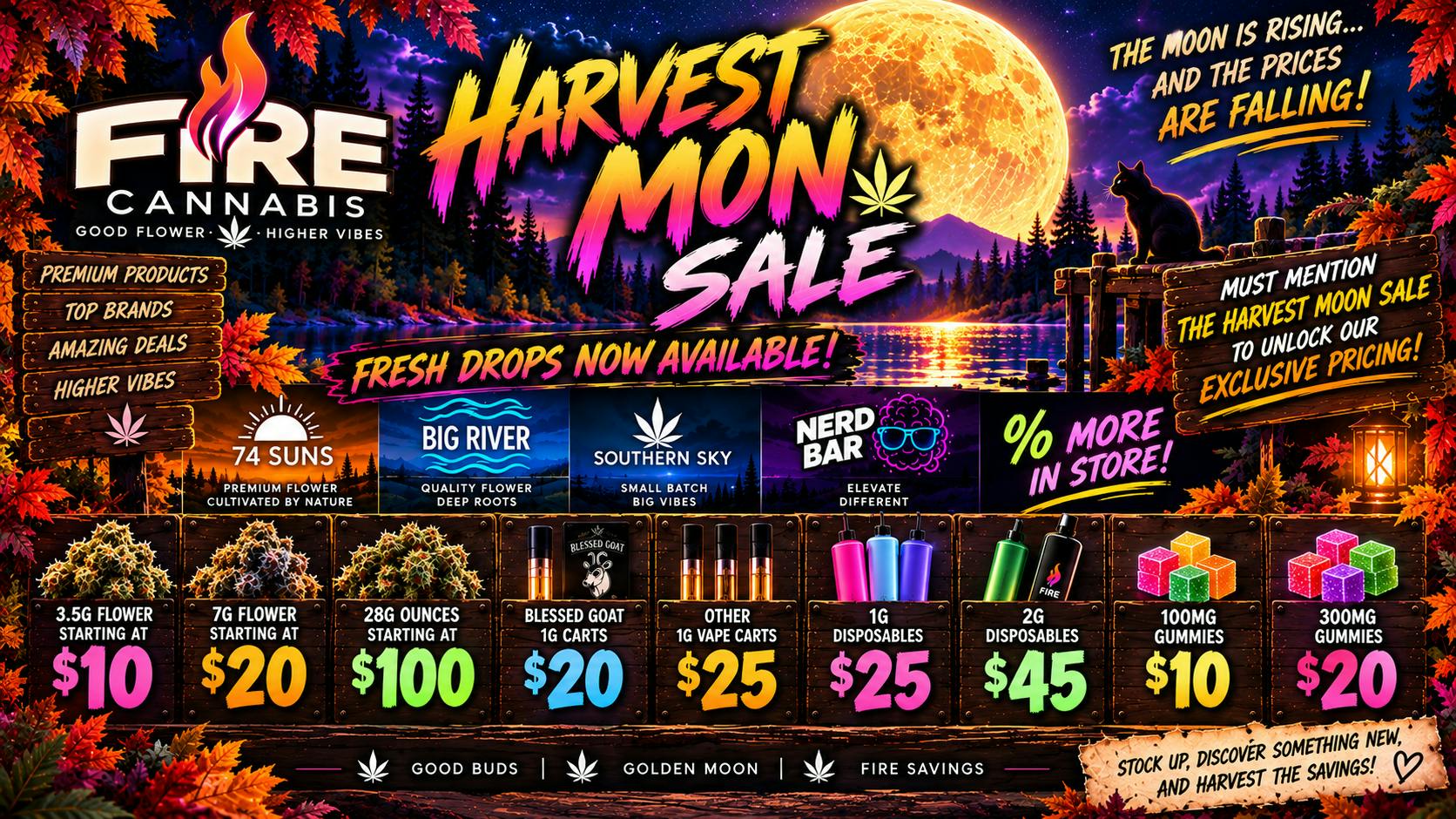 Fire Cannabis 🌙🔥 FIRE CANNABIS HARVEST MOON SALE! 🌿✨