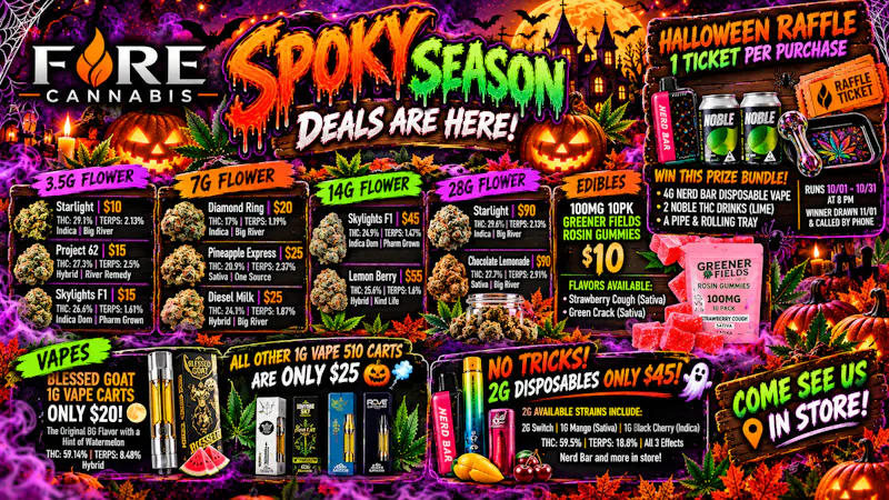 Fire Cannabis Fire Cannabis's Spooky Season Deals Have Arrived!!