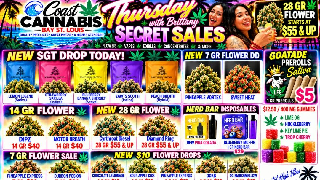 Coast Cannabis $5 prerolls/3.5 $10 🇺🇸 1 gr dispo carts $20🌼🌸